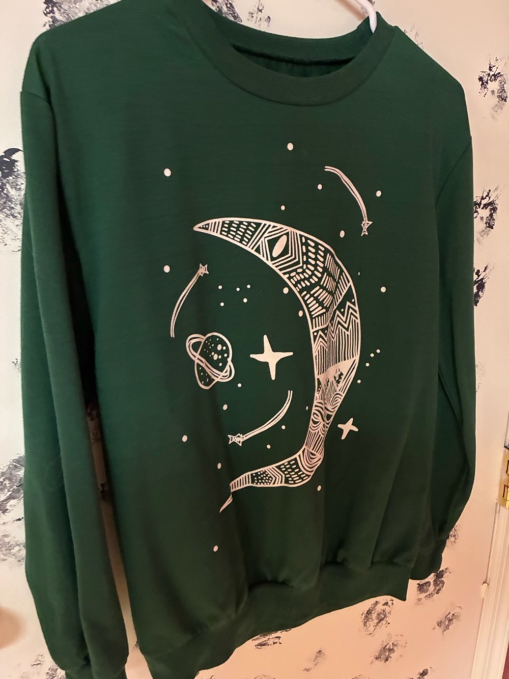 Forest Green Moon & Stars Graphic Sweatshirt